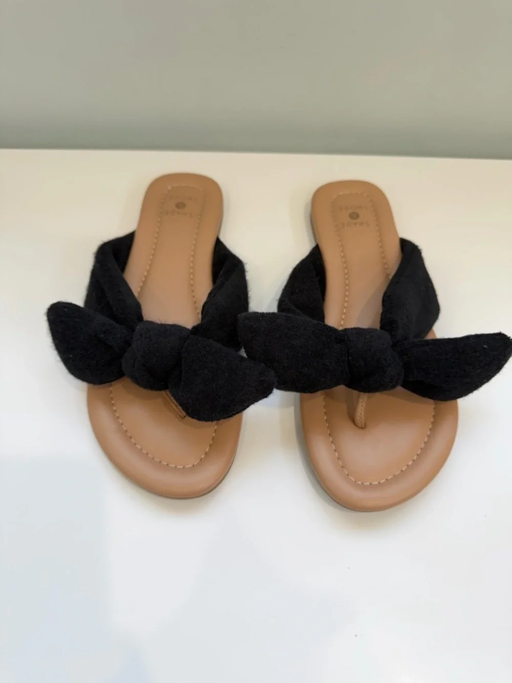 Black Knot Slide Sandals Women 7 Open Toe Flat Slip On Casual Summer Minimalist